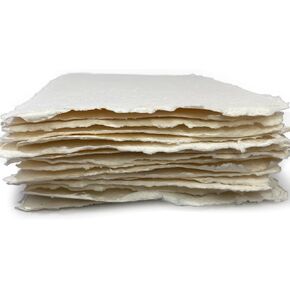 Wanderings Thick Handmade Watercolor Paper with Deckled Edge - 8x8-500GSM Premium Ivory Cold-Pressed Textured Mixed Media Paper Made with Recycled Cotton - 15 Loose Leaf Sheets