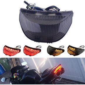12V Smoked LED Tail Light Motorcycle Brake Lights with Turn Signals Compatible with Honda 2003-2006 CBR600RR 2004-2007 CBR1000RR