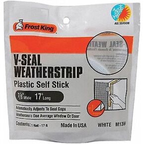 Frost King M13WH V-Seal Weather-Strip 7/8-Inch by 17-Feet White, 7/8" x 17'