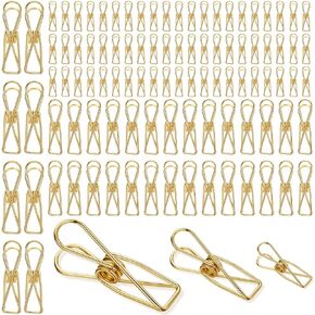 100 Pcs Paper Clips Metal Wire Hollow Out Clips Multi Purpose Utility Clips Invoice Bill Paper Clips Stainless Steel Hanging Clothes Pins for School Kitchen Outdoor Office (Black,Small)