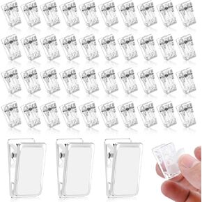50 Pieces Self Adhesive Clips, Tapestry Hangers Clips Sticky Clips Wall Clips Photo Clips Poster Clips Plastic Sticky Hanging Spring Clips for Home Office Poster Photo Wedding Decorations, Black