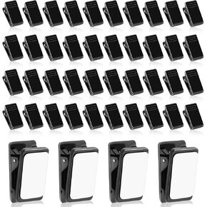 50 Pieces Self Adhesive Clips, Tapestry Hangers Clips Sticky Clips Wall Clips Photo Clips Poster Clips Plastic Sticky Hanging Spring Clips for Home Office Poster Photo Wedding Decorations, Black