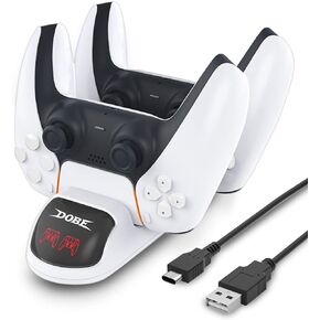 PS5 Controller Charger Station, PS5 DualSense Controller Charging Dock,PS5 Controller Charger Station with Two Type-C Adapter