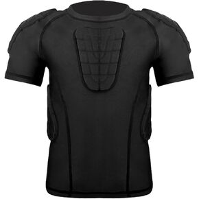 Kids Boys Padded Compression Shirt Chest Protector for Baseball Paintball Football Rid Protector Heart Guard Protective Shirt