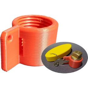 Drain Plug- Key Chain Reminder for a Garboard Boat Drain Plug - Locks Key in Device Using Boat Drain Plug