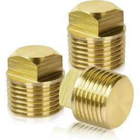 Boat Drain Plug 1/2" NPT Solid Brass Boat Drain Plug Kit, 3 Pack Hull Spare Garboard Drain Plug Fits Most Boat Hulls in Kuwait