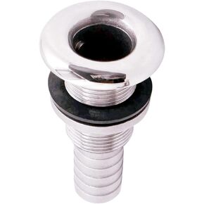 3/8" 1/2" 3/4" 1" 1-1/4"1-1/2" Thru Hull Fitting Hose Barb with Nut,316 Stainless Steel Accessories for Marine Boats Drain Pipe Yacht-1 Pack