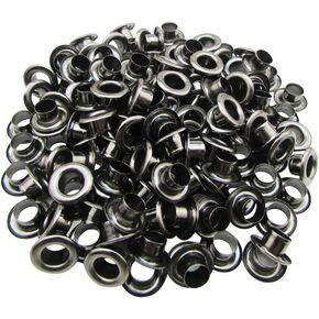 4mm Internal Hole Diameter Gun Black Eyelets Grommets with Washer Self Backing Pack of 200 Sets