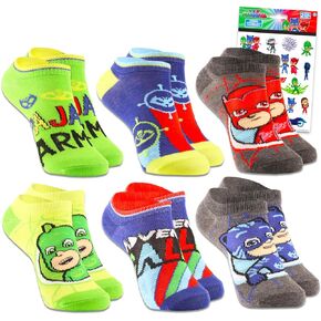 Disney PJ Masks Socks Boys Set - PJ Masks Accessories Bundle with 6 Pairs of PJ Masks Socks for Kids Size 10-4 and MORE Socks Kids Gift Set