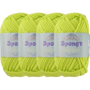JubileeYarn Spongy Dish Yarn - Worsted Nylon Dishcloth - 50g/Skein - Sparkle White - 4 Skeins