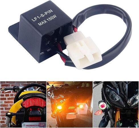 Yosoo 2-Pin 12V Electronic LED Flasher Relay, Turn Light Flasher Relay FIX Auto Motorcycle LED Turn Signal Bulbs Flasher Relay Turn Signal Rate Control Blink Relais in Saudi Arabia