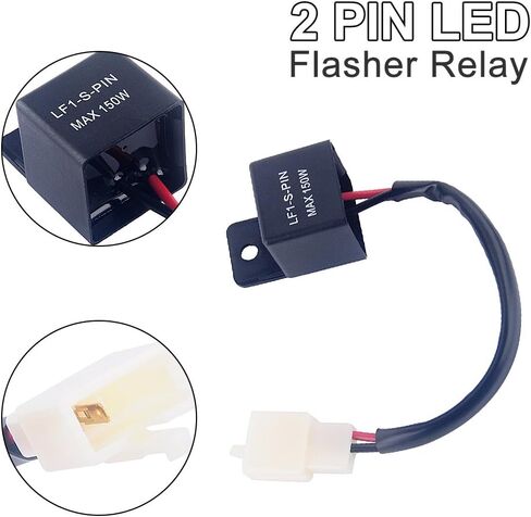 Yosoo 2-Pin 12V Electronic LED Flasher Relay, Turn Light Flasher Relay FIX Auto Motorcycle LED Turn Signal Bulbs Flasher Relay Turn Signal Rate Control Blink Relais in Saudi Arabia