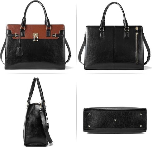 BOSTANTEN Briefcase for Women Leather Laptop Handbag bundle Women Leather Wallet in Saudi Arabia