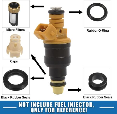 Fuel Injector O Rings Seals with Micro Filters Fuel Injector Repair Kit for Toyota Tacoma 1999-2004 for Toyota 4Runner Tundra Rubber Black (Set of 6) in Saudi Arabia