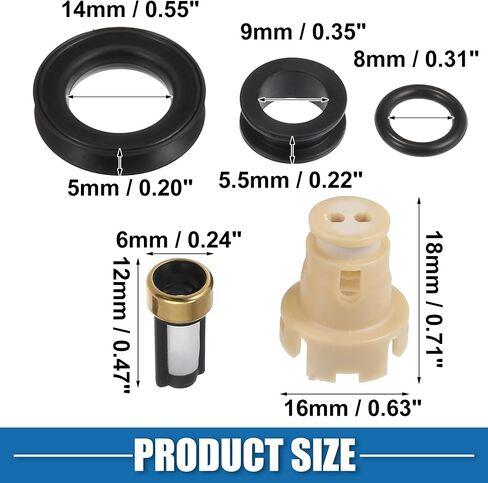 Fuel Injector O Rings Seals with Micro Filters Fuel Injector Repair Kit for Toyota Tacoma 1999-2004 for Toyota 4Runner Tundra Rubber Black (Set of 6) in Saudi Arabia