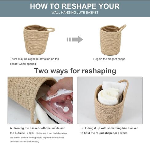 6 قطع سلة تخزين معلقة على الحائط مع حبل الجوت الاصطناعي من الأوكالبتوس، نباتات خضراء، ديكور جدار المزرعة، منظم منسوج، مجموعة سلة نباتات الزهور للشرفة، غرفة المعيشة، غرفة النوم in Kuwait