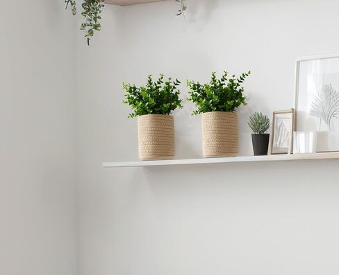 6 قطع سلة تخزين معلقة على الحائط مع حبل الجوت الاصطناعي من الأوكالبتوس، نباتات خضراء، ديكور جدار المزرعة، منظم منسوج، مجموعة سلة نباتات الزهور للشرفة، غرفة المعيشة، غرفة النوم in Kuwait