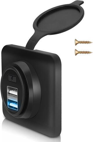 2 قطعة منفذ USB مزدوج 4.2 أمبير لشاحن السيارة مع غطاء، شاحن سريع 21 وات 12 فولت-24 فولت QC3.0 مزدوج USB-A لوحة منفذ جداري مثبت على الحائط ومحول سيارة للحافلة RV والقوارب البحرية ATV شاحنة عربة الجولف in Kuwait