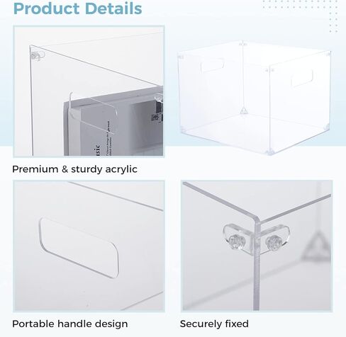 صندوق منظم ملفات معلق، منظم ملفات أكريليك شفاف بمقابض، صندوق تخزين قياسي للملفات لسطح المكتب المنزلي (الحجم: A4-12x14x10) in Kuwait