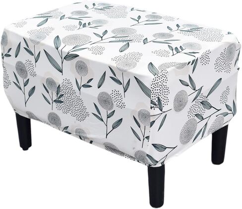 KRFOONN Stretch Ottoman Cover Slipcover Rectangle Footrest Stool Covers Removable Storage Ottoman Cover for Foot Stool Furniture Protector Covers with Non Slip Elastic Bottom (24, X-Large) in Kuwait