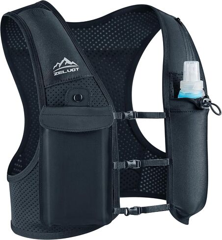 Running Vest for Women Men, USA Original Patent, Adjustable Chest Straps Running Hydration Vest with 500ml Soft Flask, Lightweight Breathable Reflective Running Vest for Trail Running Hiking in Saudi Arabia