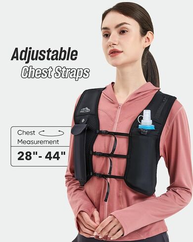 Running Vest for Women Men, USA Original Patent, Adjustable Chest Straps Running Hydration Vest with 500ml Soft Flask, Lightweight Breathable Reflective Running Vest for Trail Running Hiking in Saudi Arabia