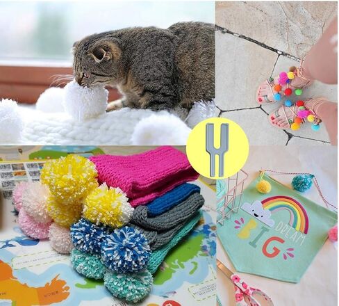 صانع بوم بوم، لنسيج الكرة الزغبية DIY غزل الصوف الحياكة الحرفية مشروع بسيط حبل مضفر صانع النول، أداة شرابة للأطفال والكبار in Kuwait