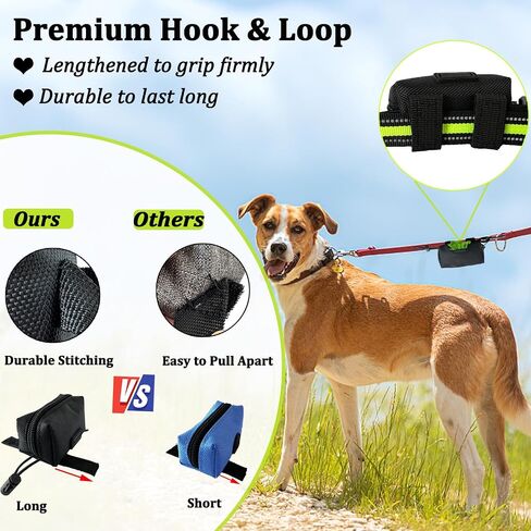 Dog Poop Bag Holder, 2 Pack Poop Bag Holder for Leash, CAKOVANO Pet Waste Bag Dispenser Dog Bag Holder Leash Attachment, Hands-Free Poop Bag Dispenser with Carabiner Clip with 2 Rolls of Poop Bags in Saudi Arabia