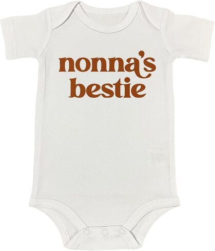 بدلة I Love My Nonna Baby بدلة قطعة واحدة لطيفة كلاسيكية للإعلان رومبير مفاجأة هدية الجدة الإيطالية (0-6 أشهر، بدلة نوم قصيرة الأكمام من nona's bestie) in Kuwait