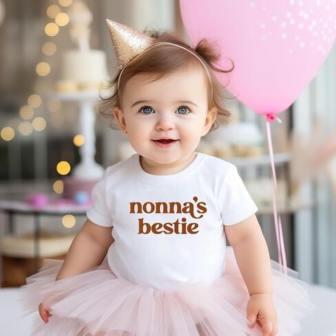 بدلة I Love My Nonna Baby بدلة قطعة واحدة لطيفة كلاسيكية للإعلان رومبير مفاجأة هدية الجدة الإيطالية (0-6 أشهر، بدلة نوم قصيرة الأكمام من nona's bestie) in Kuwait