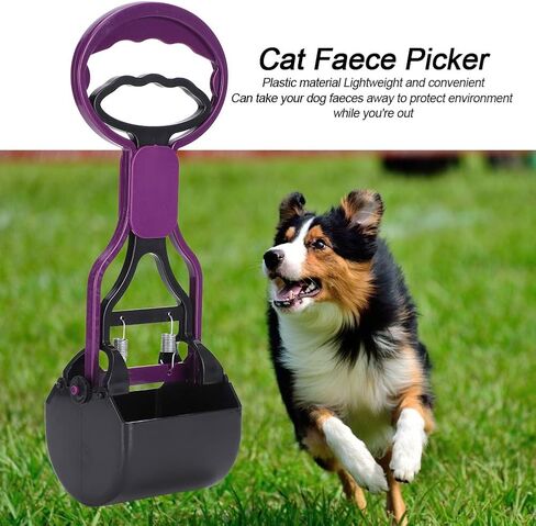 Pets Pooper Scooper, Lightweight Durable Environment Simple to Use Dog Faece Picker for Pet for Take Faeces(Purple) in Kuwait