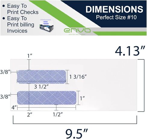 Envelopes #10, Window Envelopes, Double Window Envelopes Self Seal #10, Double Window Security Envelopes, Business Envelopes Self Seal #10 (500 Pack) in Kuwait