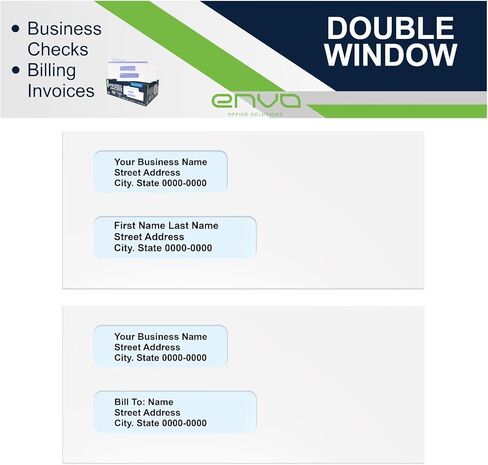 Envelopes #10, Window Envelopes, Double Window Envelopes Self Seal #10, Double Window Security Envelopes, Business Envelopes Self Seal #10 (500 Pack) in Kuwait