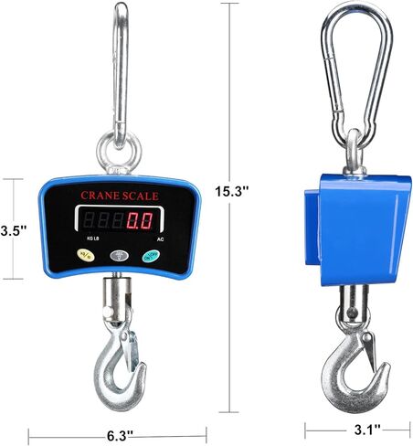 مقياس الرافعة الرقمي 1000 رطل/500 كجم مقياس معلق رقمي للرافعة الصناعية الثقيلة للمزرعة والمصنع والبناء والصيد (أزرق) in Kuwait