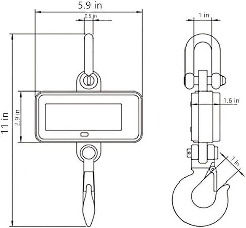 مقياس الرافعة الرقمي 1000 كجم / 2000 رطل، ميزان معلق عالي الدقة للخدمة الشاقة مع جهاز تحكم عن بعد in Kuwait