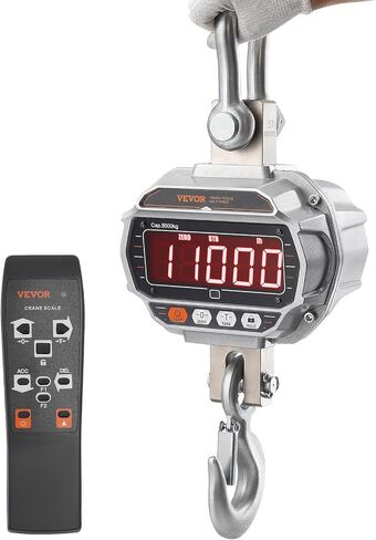 VEVOR Crane Scale, Hanging Scale Industrial Heavy Duty with Remote Control, Cast Aluminum Case & LED Screen, Digital Crane Scale, 11000 lbs/5000 kg, High Precision for Construction, Factory, Farm in Saudi Arabia