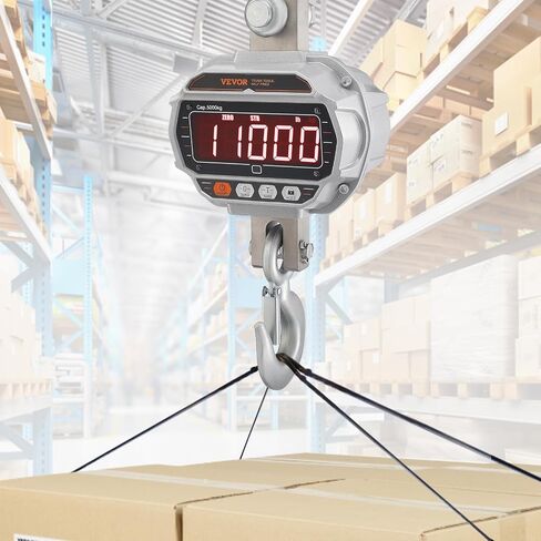VEVOR Crane Scale, Hanging Scale Industrial Heavy Duty with Remote Control, Cast Aluminum Case & LED Screen, Digital Crane Scale, 11000 lbs/5000 kg, High Precision for Construction, Factory, Farm in Saudi Arabia