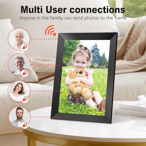 إطار صور رقمي واي فاي، إطار صور رقمي ذكي 10.1 بوصة واي فاي 1280 × 800 HD IPS شاشة لمس إلكترونية مع 16 جيجابايت، تدوير تلقائي - سهولة مشاركة الصور/الفيديو عبر تطبيق Frameo in Kuwait