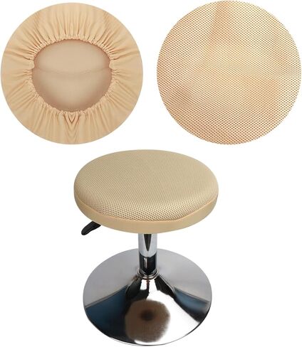 Bar Stool Covers Round 12-16 Inch/30-40cm, Luxurious Fabric Stretchable Wrinkle Resistant Washable Dustproof (1, Black) in Saudi Arabia
