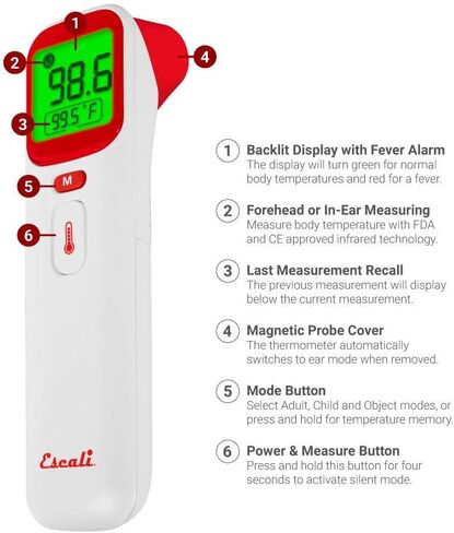 Escali BT503 Non-Contact Infrared Forehead Thermometer in Kuwait