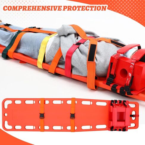 نقالة محمولة للعمود الفقري مع أشرطة اللوحة الخلفية 72.75 × 17.75 × 2.5 بوصة نقالة اللوحة الخلفية للسرير وحقيبة الصدمات وحقيبة اللوحة الخلفية لتثبيت نقل المرضى والإنقاذ في حالات الطوارئ in Saudi Arabia