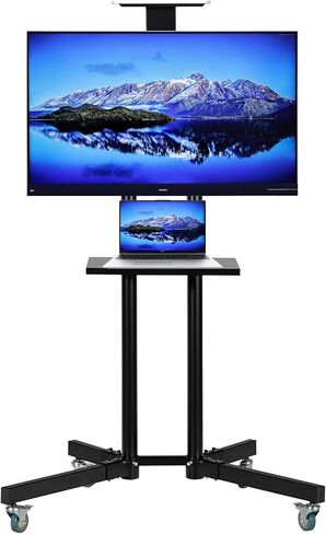 Mobile TV Stand Rolling TV Cart for 32-65 Inch LCD LED 4K Flat Curved TV-Height Adjustable Rolling TV Stand Can Support 150 lbs-Trolley Floor Stand with Tray, Maximum VESA 600x400mm. in Saudi Arabia