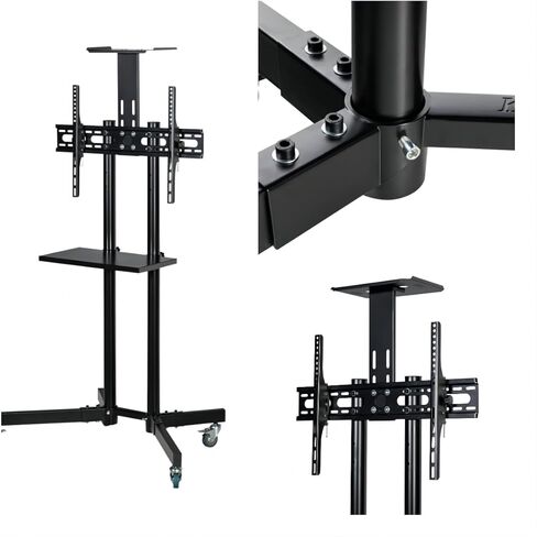 Mobile TV Stand Rolling TV Cart for 32-65 Inch LCD LED 4K Flat Curved TV-Height Adjustable Rolling TV Stand Can Support 150 lbs-Trolley Floor Stand with Tray, Maximum VESA 600x400mm. in Saudi Arabia