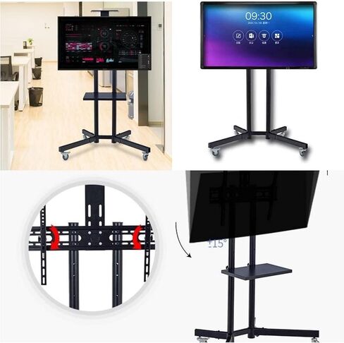 Mobile TV Stand Rolling TV Cart for 32-65 Inch LCD LED 4K Flat Curved TV-Height Adjustable Rolling TV Stand Can Support 150 lbs-Trolley Floor Stand with Tray, Maximum VESA 600x400mm. in Saudi Arabia