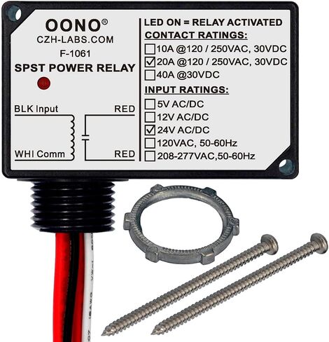 AC 120V SPST 20Amp 250Vac/30Vdc Power Relay Module, Plastic Enclosure and Pre-Wired in Saudi Arabia