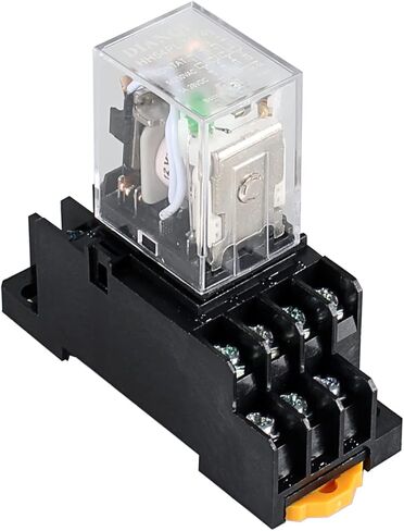 110VAC 5A مرحل الطاقة الكهرومغناطيسية HH54PL 4PDT 4NO 4NC 14Pins مع ضوء مؤشر LED وقاعدة مقبس طرفية إضافية in Kuwait