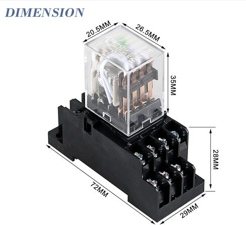 110VAC 5A مرحل الطاقة الكهرومغناطيسية HH54PL 4PDT 4NO 4NC 14Pins مع ضوء مؤشر LED وقاعدة مقبس طرفية إضافية in Kuwait