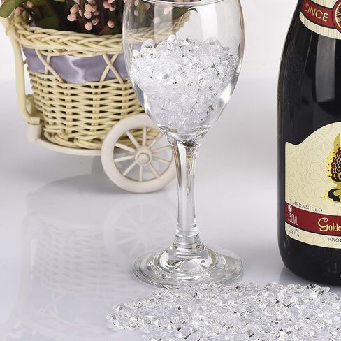 1000 قطعة من الماس البلاستيكي الشفاف مقاس 0.4 بوصة لحشو المزهرية ونثر الطاولة، وكريستال الأكريليك والأحجار الكريمة الماسية للديكور الحرفي وطاولة الزفاف ونثر ديكور عيد الميلاد (شفاف) in Kuwait