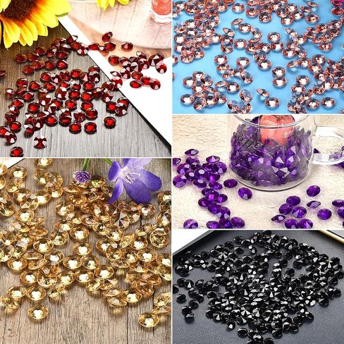 1000 قطعة من الماس البلاستيكي الشفاف مقاس 0.4 بوصة لحشو المزهرية ونثر الطاولة، وكريستال الأكريليك والأحجار الكريمة الماسية للديكور الحرفي وطاولة الزفاف ونثر ديكور عيد الميلاد (شفاف) in Kuwait