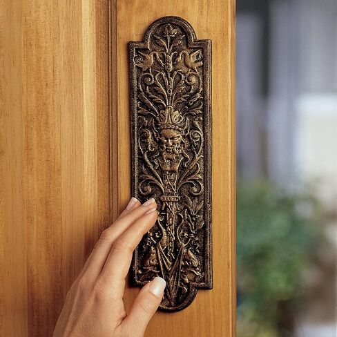 Design Toscano Greenman Iron Door Plate, Bronze in Saudi Arabia